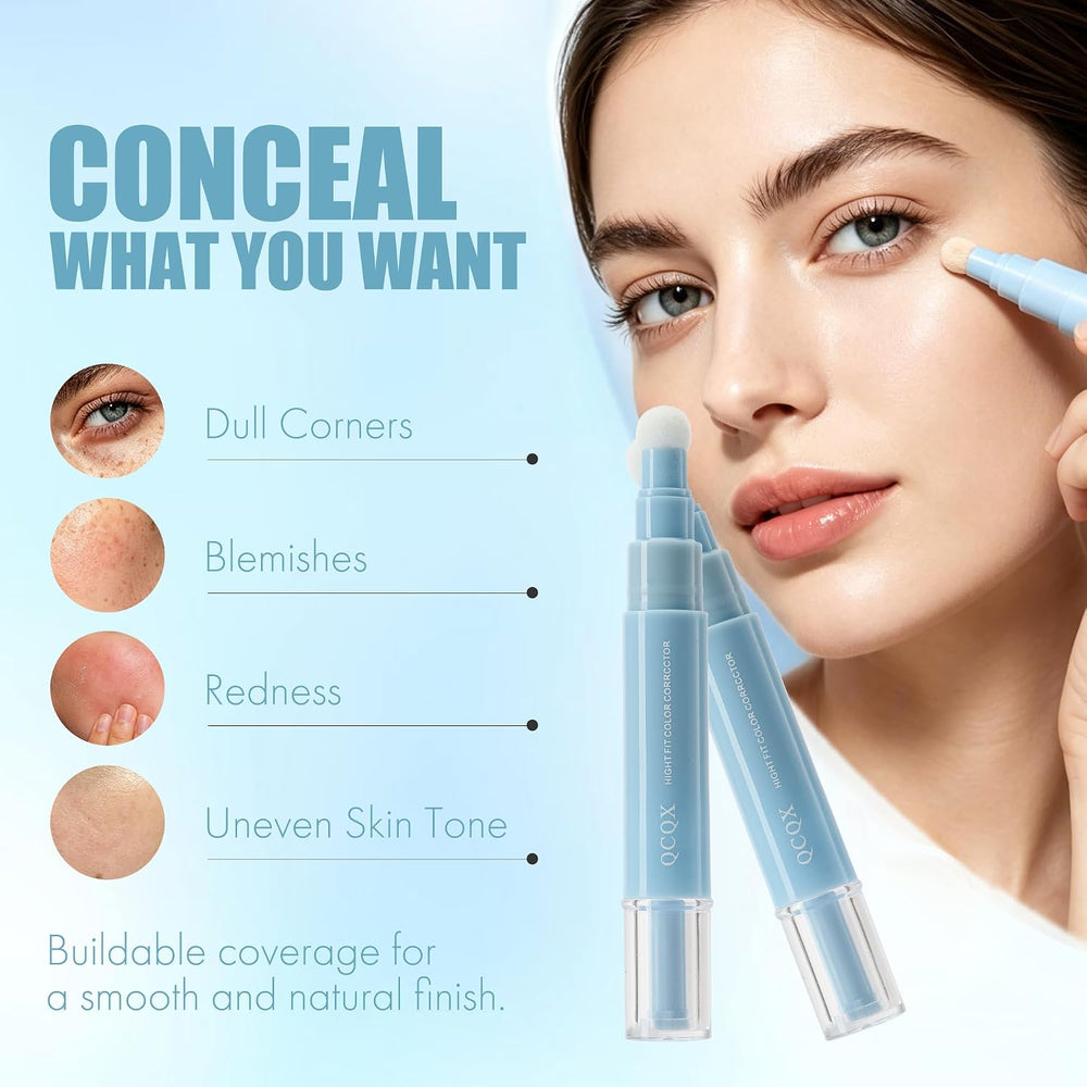 Dual-effect Concealer Pen & Foundation Eye Concealer - 24-Hour Long-LastingFull Coverage Matte Finish.Healthy Skin Glow Perfector Concealer Pen (Deep Beige)